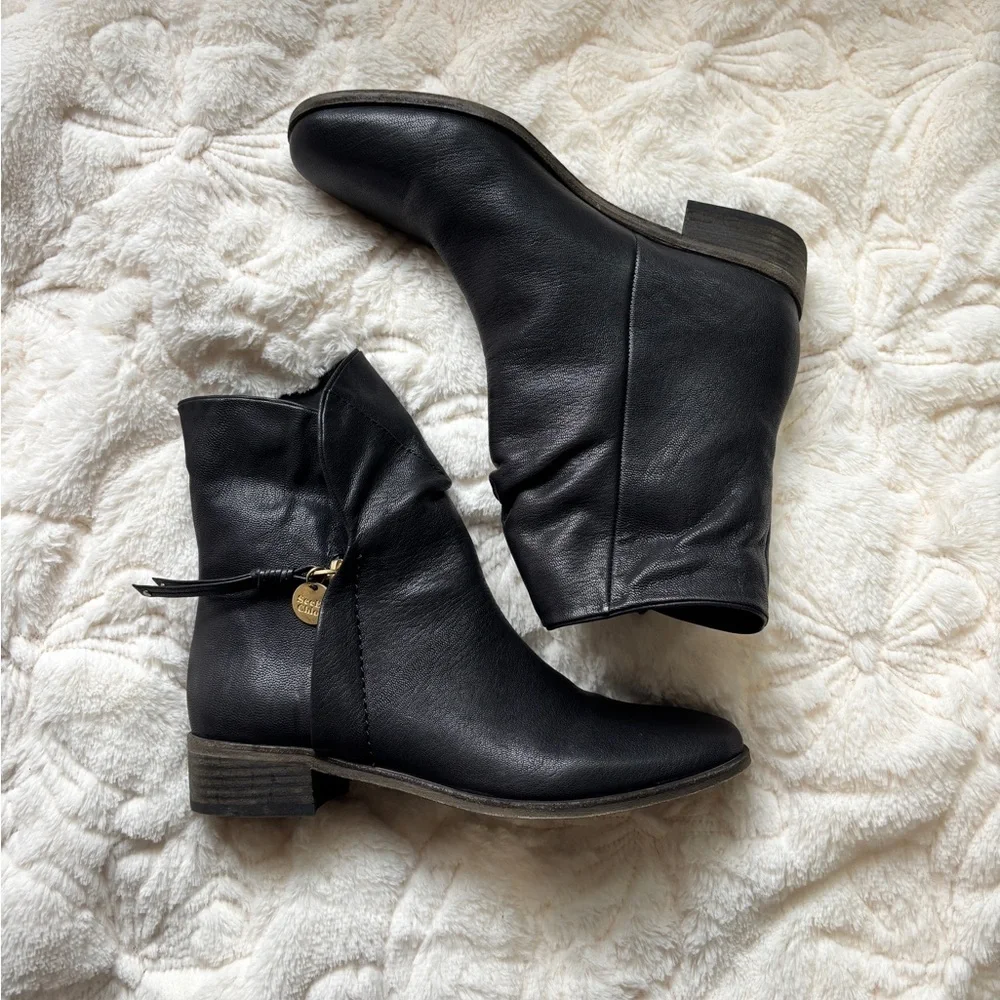 See By Chloe Black Leather Moto Ankle Boots